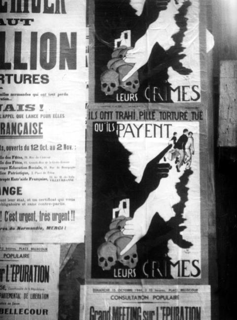 Libération de Lyon.  Affiches dans Lyon libérée.
