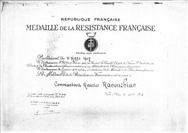 Dossier d’archives Missak Manouchian