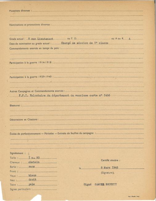 Document Samuel Beckett